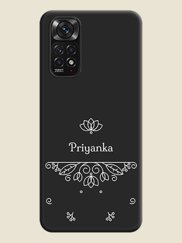 Custom Lotus Garden Custom Text On Space Black Personalized Soft Matte Phone Covers -Xiaomi Redmi Note 11