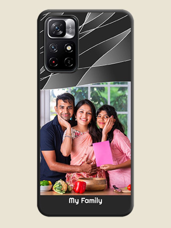 Custom Mixed Wave Lines on Photo on Space Black Soft Matte Mobile Cover - Redmi Note 11T 5G