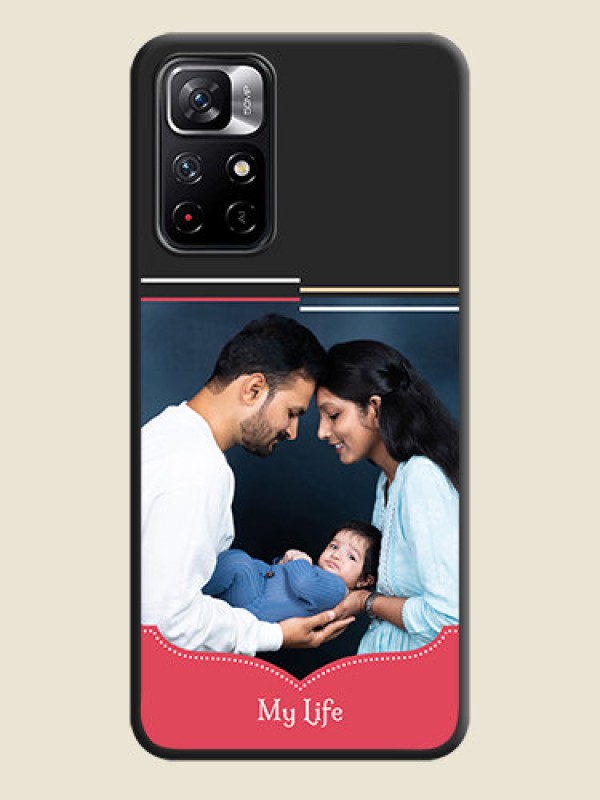 Custom Classic Plain Design with Name on Photo on Space Black Soft Matte Phone Cover - Redmi Note 11T 5G