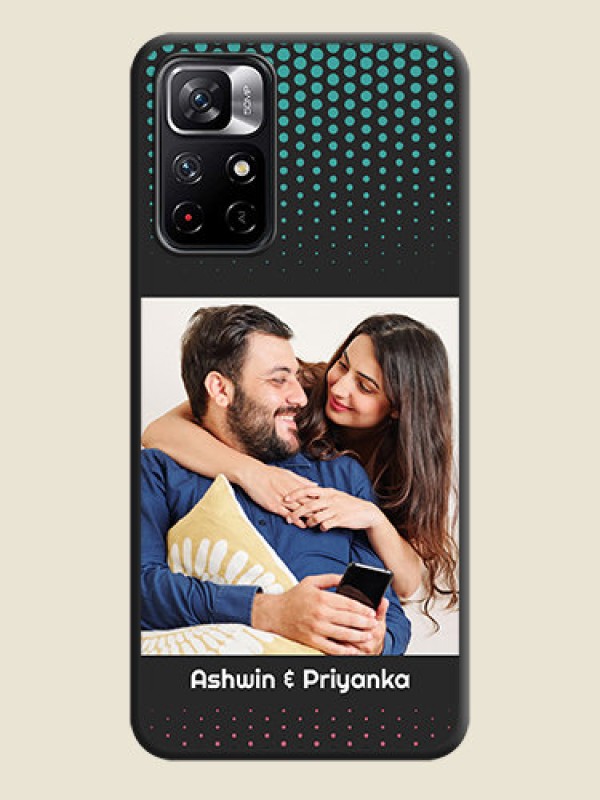 Custom Faded Dots with Grunge Photo Frame and Text on Space Black Custom Soft Matte Phone Cases - Redmi Note 11T 5G