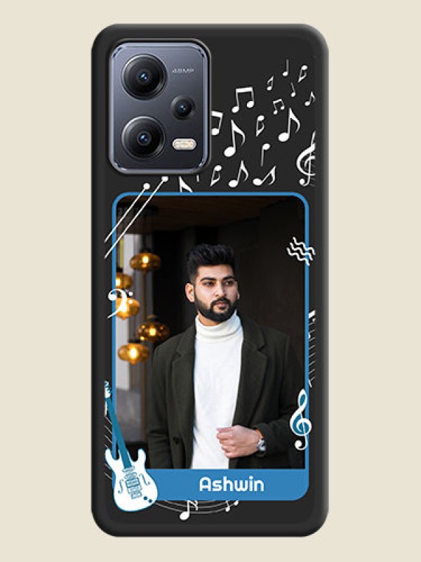 Custom Musical Theme Design with Text on Photo on Space Black Soft Matte Mobile Case - Xiaomi Redmi Note 12 Pro Plus 5G