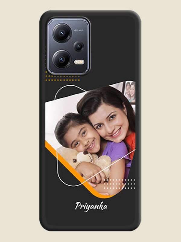 Custom Yellow Triangle on Photo on Space Black Soft Matte Phone Cover - Xiaomi Redmi Note 12 Pro Plus 5G