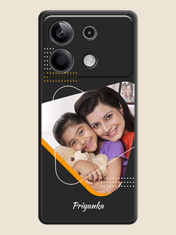 Custom Yellow Triangle - Photo on Space Black Soft Matte Phone Cover - Redmi Note 13 5G
