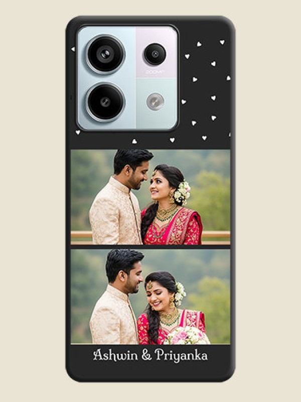 Custom Miniature Love Symbols with Name on Space Black Custom Soft Matte Back Cover - Redmi Note 13 Pro 5G