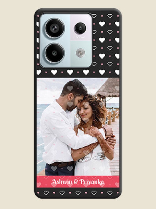 Custom White Color Love Symbols with Text Design - Photo on Space Black Soft Matte Phone Cover - Redmi Note 13 Pro 5G