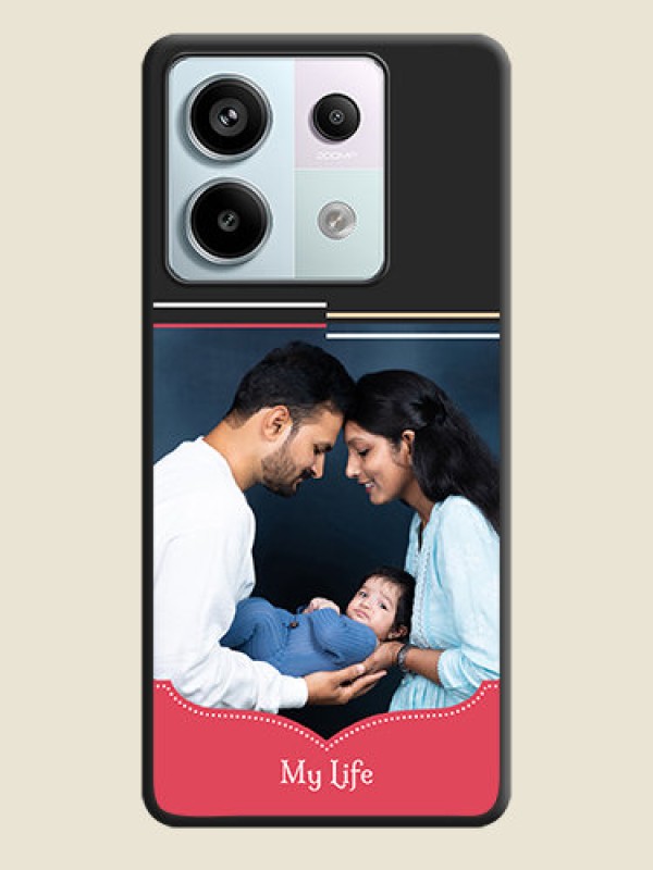 Custom Classic Plain Design with Name - Photo on Space Black Soft Matte Phone Cover - Redmi Note 13 Pro 5G