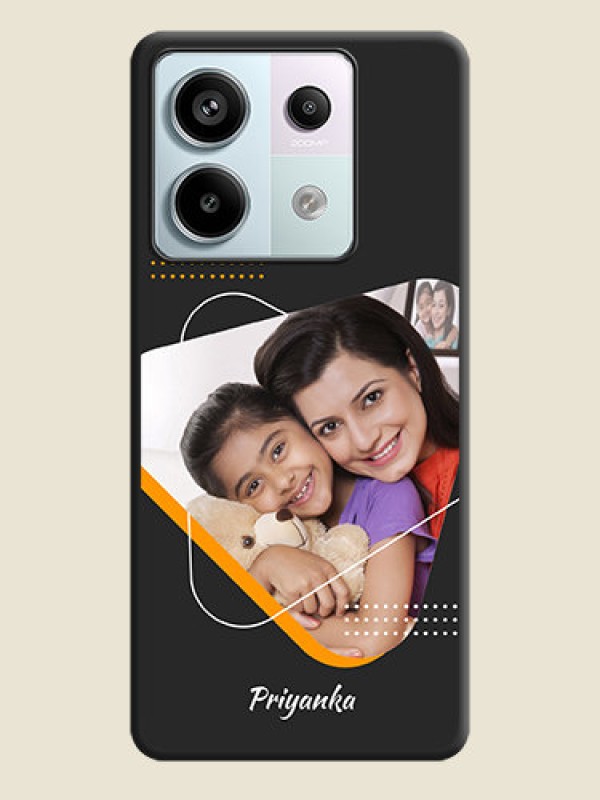 Custom Yellow Triangle - Photo on Space Black Soft Matte Phone Cover - Redmi Note 13 Pro 5G