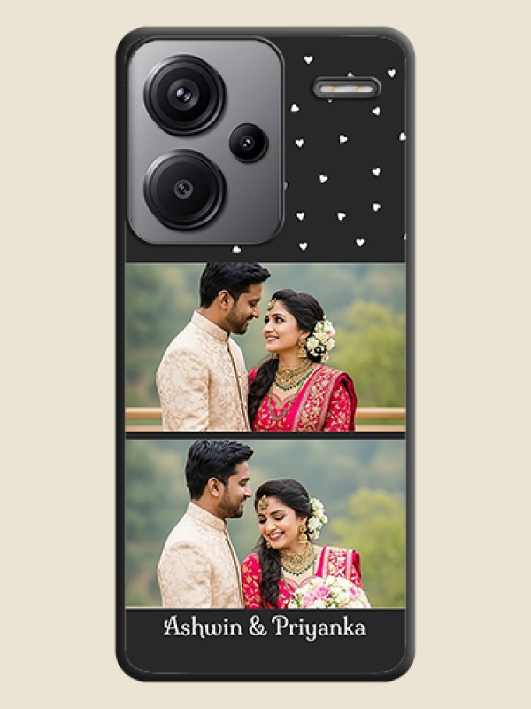 Custom Miniature Love Symbols with Name On Space Black Custom Soft Matte Mobile Back Cover - Redmi Note 13 Pro Plus 5G