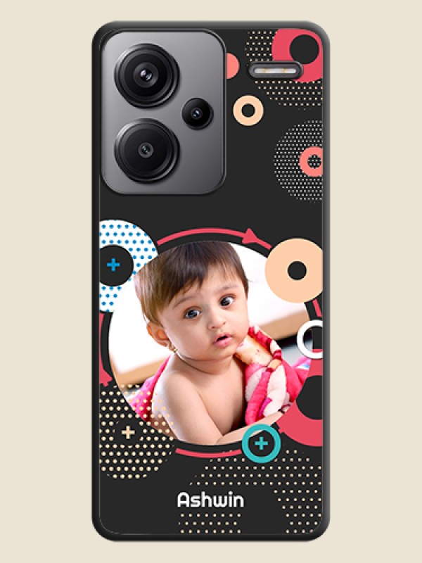 Custom Multicoloured Round Image On Space Black Custom Soft Matte Mobile Back Cover - Redmi Note 13 Pro Plus 5G