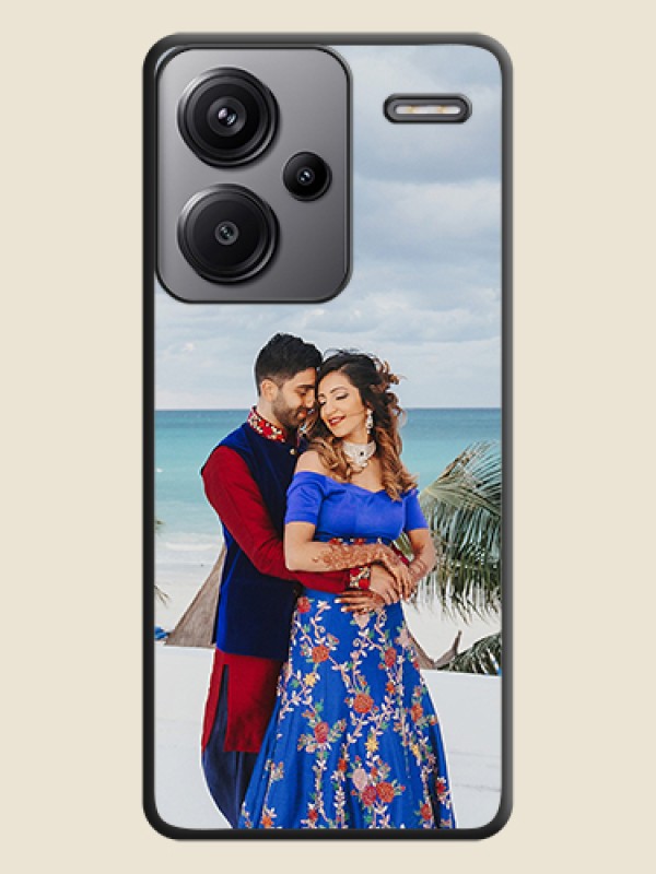 Custom Full Single Pic Upload On Space Black Custom Soft Matte Mobile Back Cover - Redmi Note 13 Pro Plus 5G