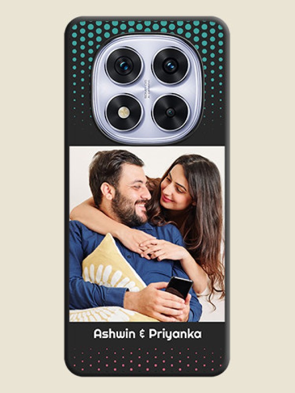 Custom Faded Dots with Grunge Photo Frame and Text On Space Black Custom Soft Matte Mobile Back Cover - Redmi Note 14 Pro 5G