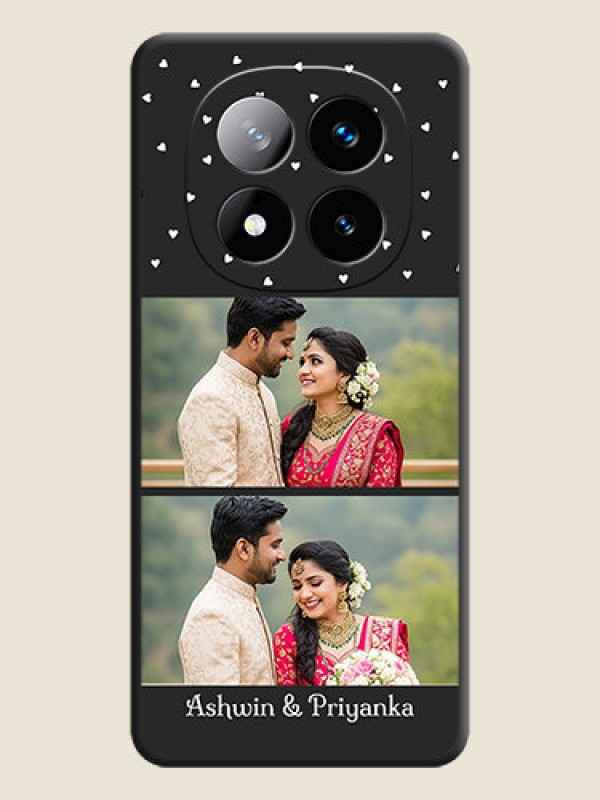 Custom Miniature Love Symbols with Name On Space Black Custom Soft Matte Mobile Back Cover - Redmi Note 14 Pro Plus 5G