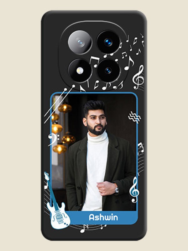 Custom Musical Theme Design with Text on Photo On Space Black Custom Soft Matte Mobile Back Cover - Redmi Note 14 Pro Plus 5G