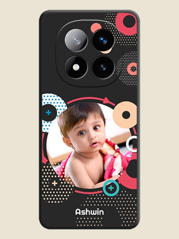 Custom Multicoloured Round Image On Space Black Custom Soft Matte Mobile Back Cover - Redmi Note 14 Pro Plus 5G