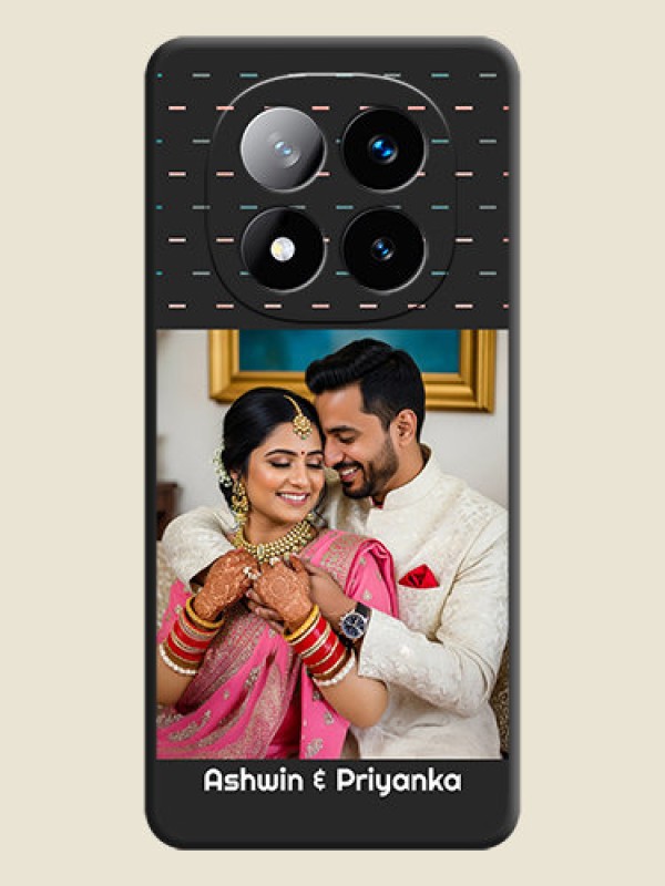 Custom Line Pattern Design with Text On Space Black Custom Soft Matte Mobile Back Cover - Redmi Note 14 Pro Plus 5G