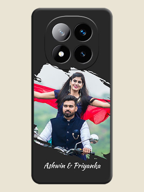 Custom Grunge Brush Strokes on Photo On Space Black Custom Soft Matte Mobile Back Cover - Redmi Note 14 Pro Plus 5G