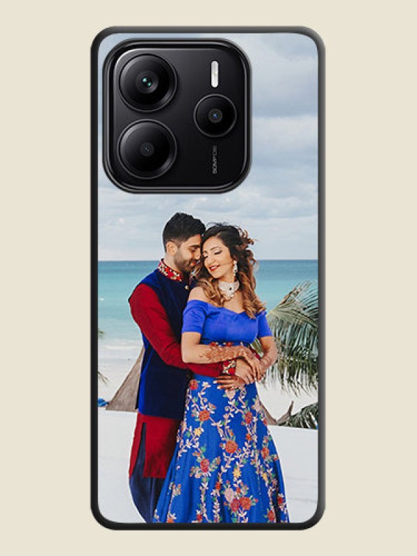 Custom Full Single Pic Upload On Space Black Custom Soft Matte Mobile Back Cover - Redmi Note 14 SE 5G