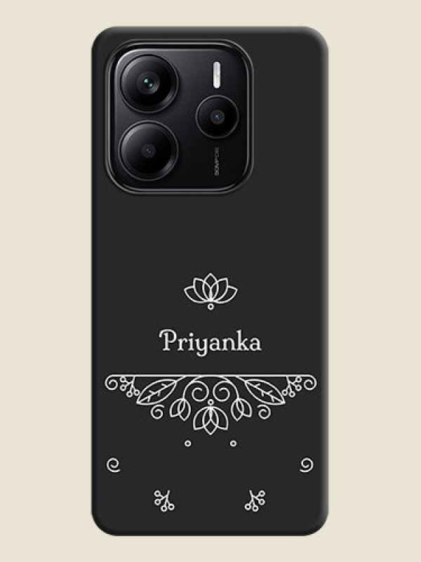 Custom Lotus Garden Custom Text On Space Black Custom Soft Matte Mobile Back Cover - Redmi Note 14 SE 5G