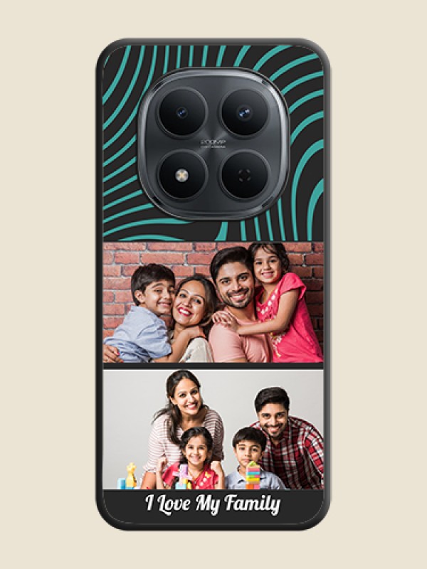 Custom Wave Pattern with 2 Image Holder On Space Black Custom Soft Matte Mobile Back Cover - Xiaomi Redmi Note 15 Pro 5G
