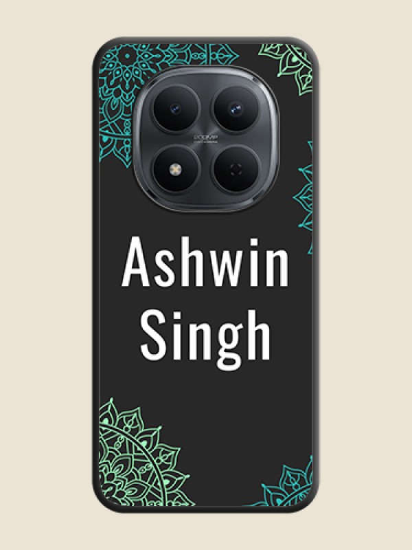 Custom Your Name with Floral Design On Space Black Custom Soft Matte Mobile Back Cover - Xiaomi Redmi Note 15 Pro 5G