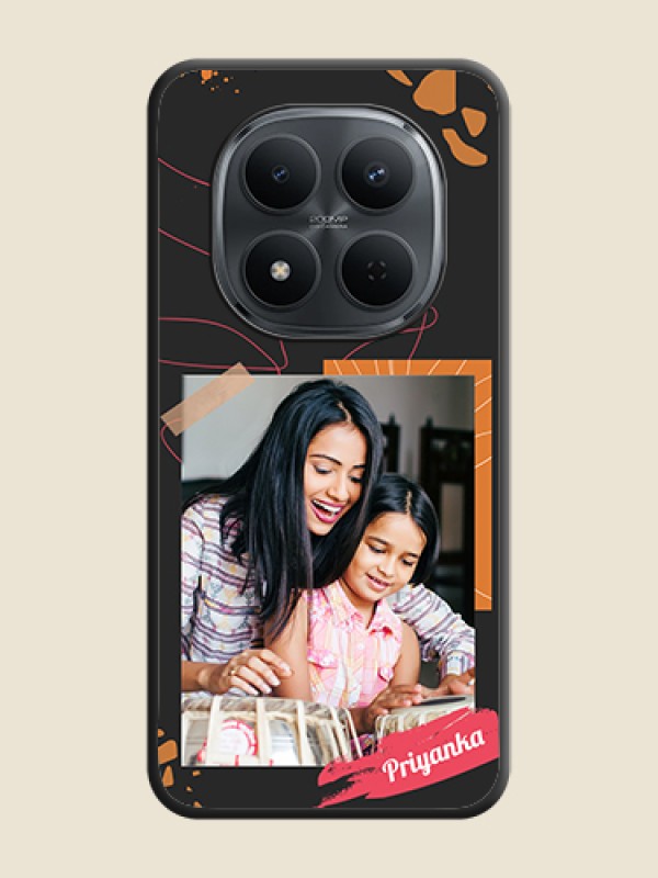 Custom Orange Photo Frame On Space Black Custom Soft Matte Mobile Back Cover - Xiaomi Redmi Note 15 Pro 5G