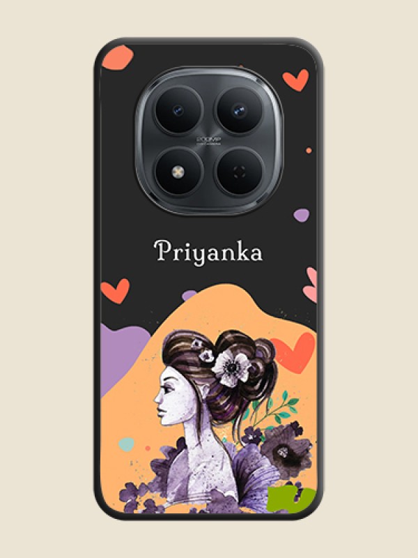 Custom Namecase For Her With Fancy Lady Image On Space Black Custom Soft Matte Mobile Back Cover - Xiaomi Redmi Note 15 Pro 5G