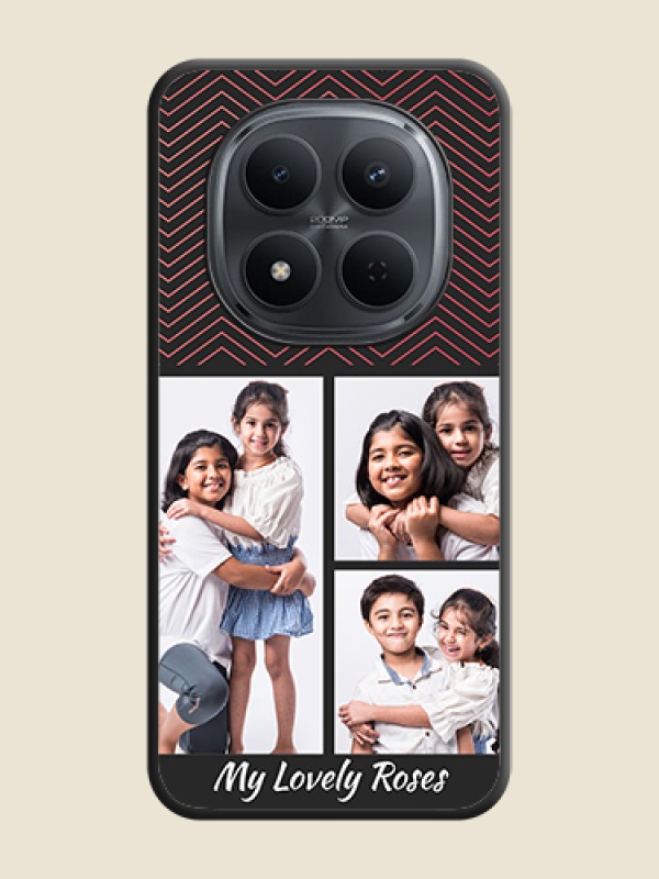 Custom Wave Pattern with 3 Image Holder On Space Black Custom Soft Matte Mobile Back Cover - Xiaomi Redmi Note 15 Pro Plus 5G