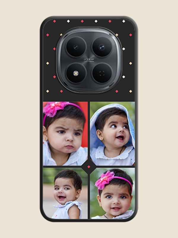 Custom Multicolor Dotted Pattern with 4 Image Holder On Space Black Custom Soft Matte Mobile Back Cover - Xiaomi Redmi Note 15 Pro Plus 5G