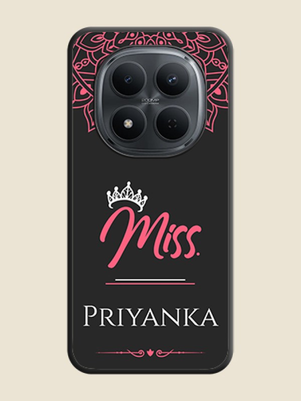 Custom Mrs Name with Floral Design On Space Black Custom Soft Matte Mobile Back Cover - Xiaomi Redmi Note 15 Pro Plus 5G