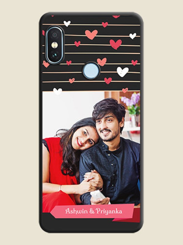 Custom Love Pattern with Name on Pink Ribbon  on Photo On Space Black Custom Soft Matte Mobile Back Cover - Xiaomi Redmi Note 5 Pro