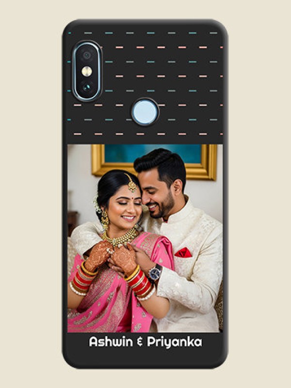 Custom Line Pattern Design with Text On Space Black Custom Soft Matte Mobile Back Cover - Xiaomi Redmi Note 5 Pro