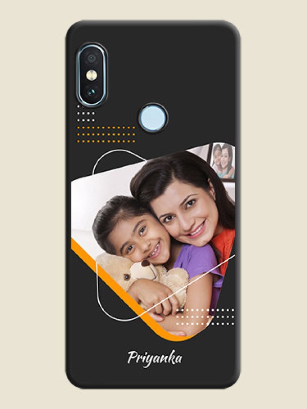 Custom Yellow Triangle on Photo On Space Black Custom Soft Matte Mobile Back Cover - Xiaomi Redmi Note 5 Pro