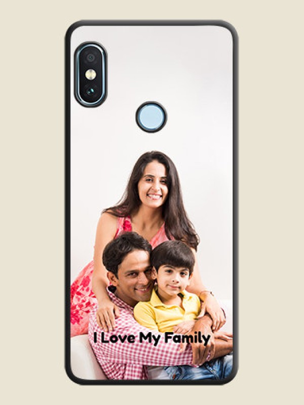 Custom Full Single Pic Upload With Text On Space Black Custom Soft Matte Mobile Back Cover - Xiaomi Redmi Note 5 Pro