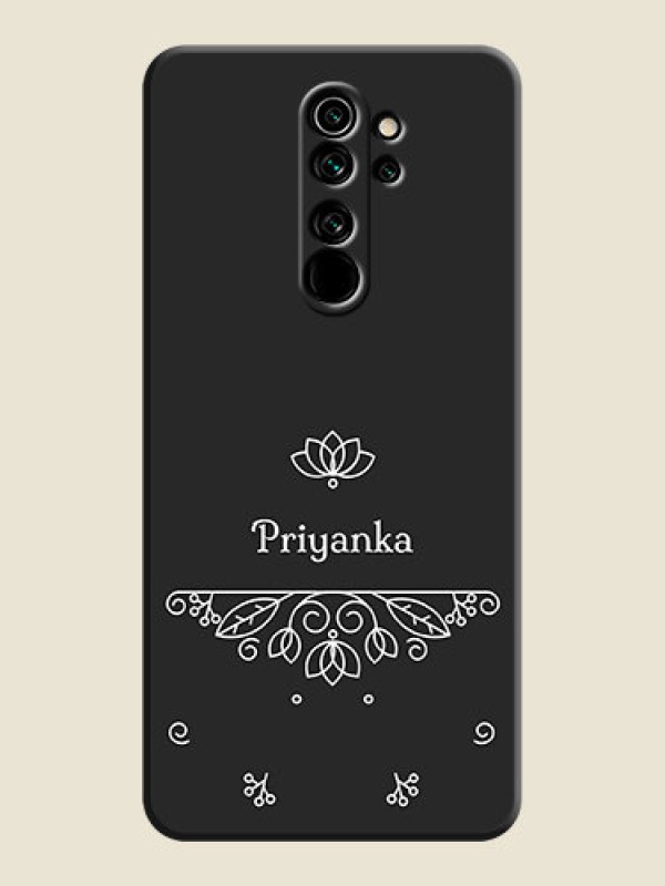 Custom Lotus Garden Custom Text On Space Black Personalized Soft Matte Phone Covers -Xiaomi Redmi Note 8 Pro