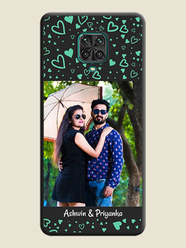 Custom Sea Green Indefinite Love Pattern on Photo on Space Black Soft Matte Mobile Cover - Redmi Note 9 Pro Max