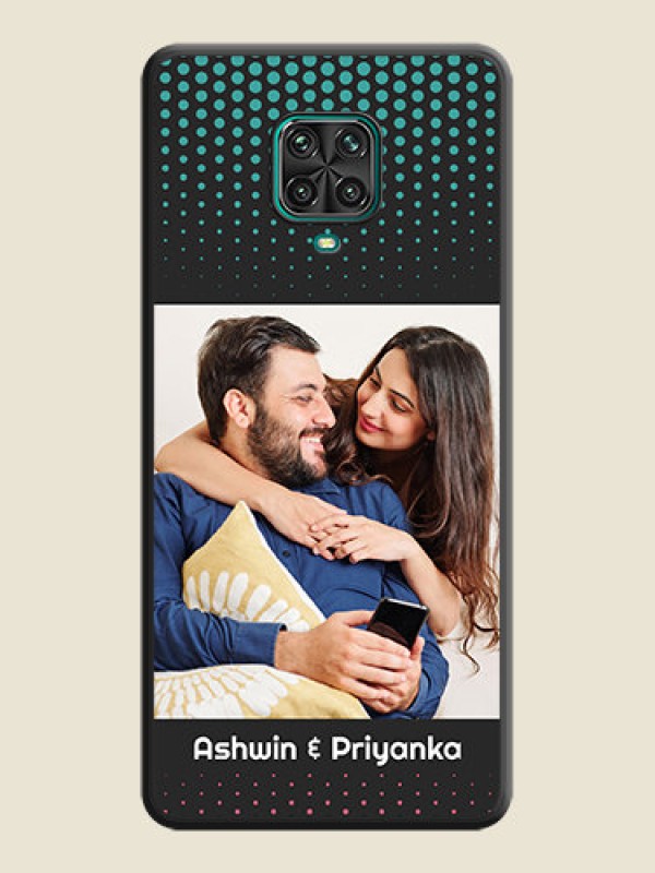 Custom Faded Dots with Grunge Photo Frame and Text on Space Black Custom Soft Matte Phone Cases - Redmi Note 9 Pro Max