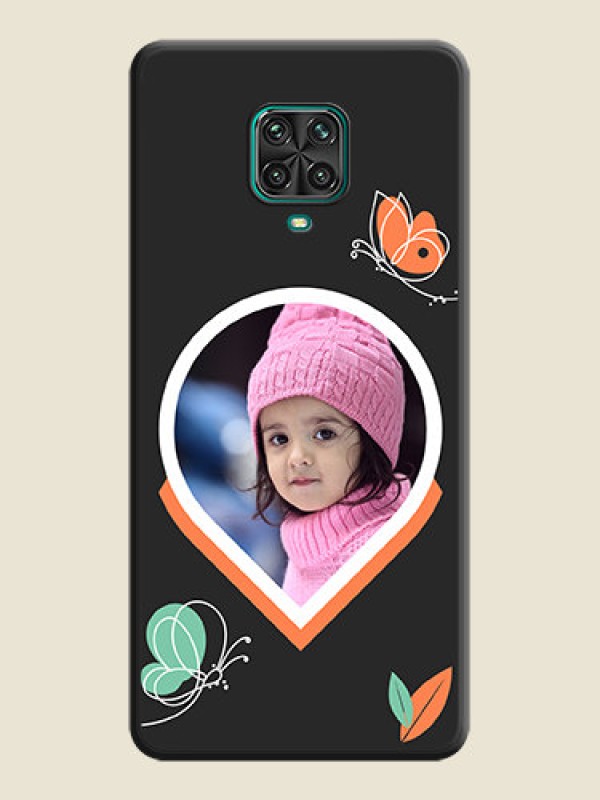 Custom Upload Pic With Simple Butterly Design On Space Black Personalized Soft Matte Phone Covers -Xiaomi Redmi Note 9 Pro Max