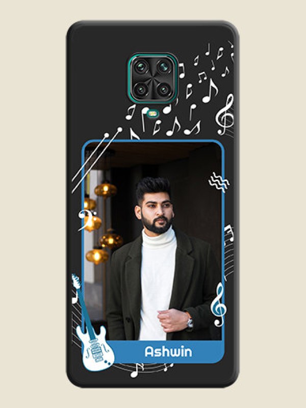 Custom Musical Theme Design with Text on Photo on Space Black Soft Matte Mobile Case - Redmi Note 9 Pro