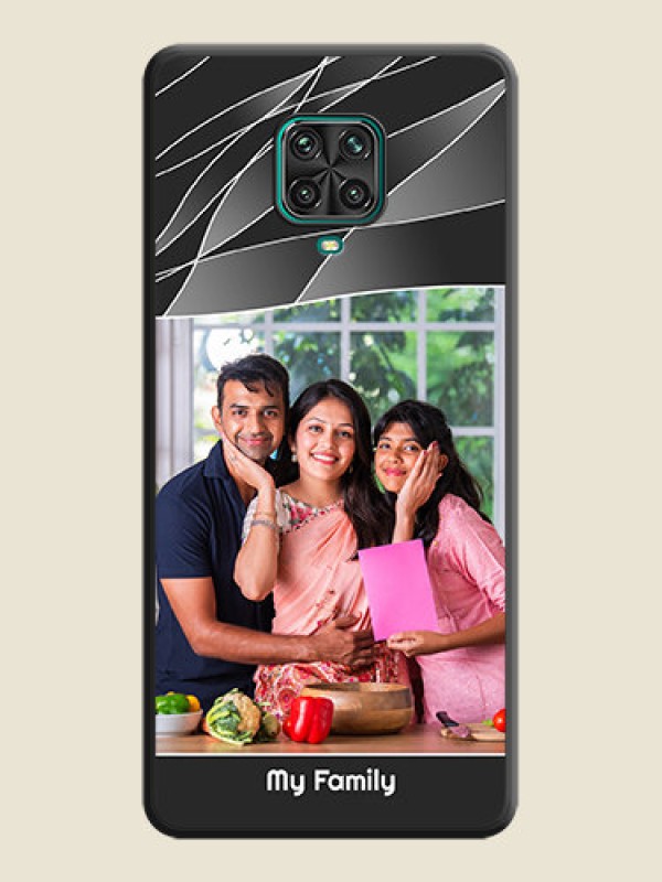 Custom Mixed Wave Lines on Photo on Space Black Soft Matte Mobile Cover - Redmi Note 9 Pro