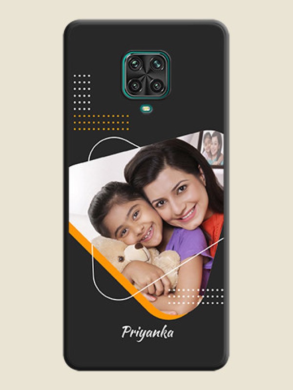 Custom Yellow Triangle on Photo on Space Black Soft Matte Phone Cover - Redmi Note 9 Pro