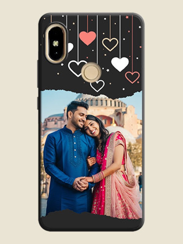 Custom Love Hangings with Splash Wave Picture on Space Black Custom Soft Matte Phone Back Cover - Redmi S2