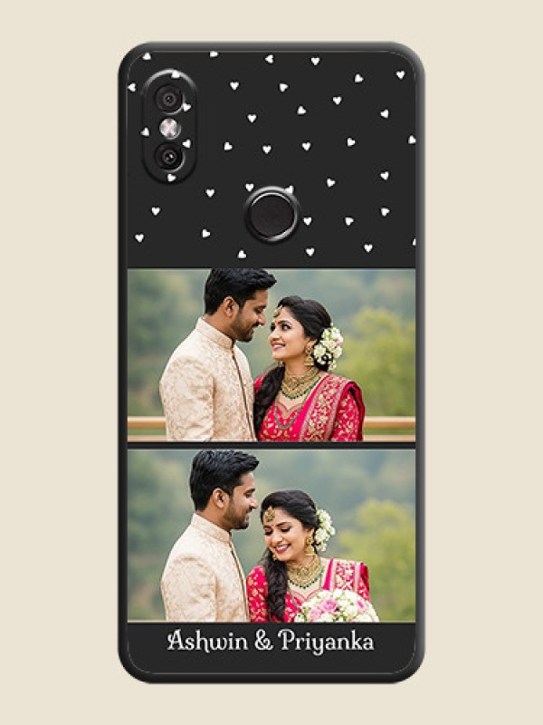 Custom Miniature Love Symbols with Name on Space Black Custom Soft Matte Back Cover - Redmi Y2