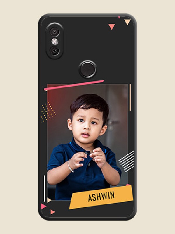 Custom Photo Frame with Triangle Small Dots - Photo on Space Black Soft Matte Back Cover - Redmi Y2
