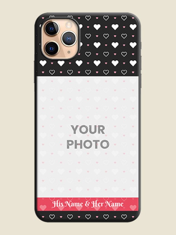 Custom White Color Love Symbols with Text Design - Photo on Space Black Soft Matte Phone Cover - iPhone 11 Pro Max - alternate view