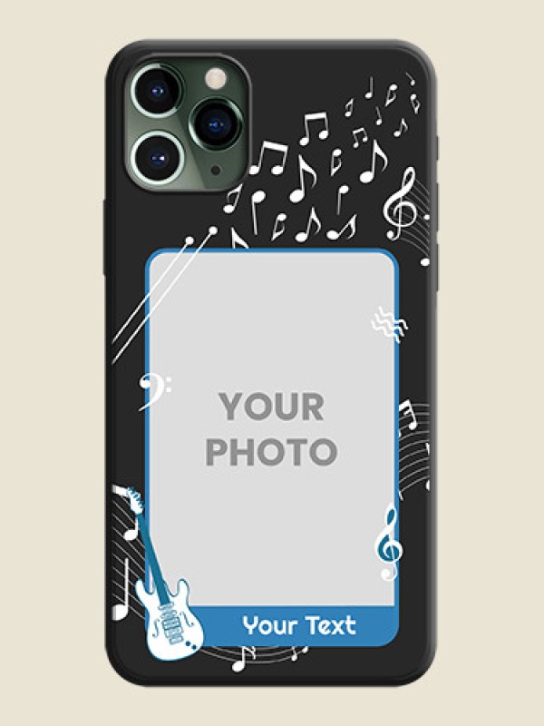 Custom Musical Theme Design with Text - Photo on Space Black Soft Matte Mobile Case - iPhone 11 Pro - alternate view