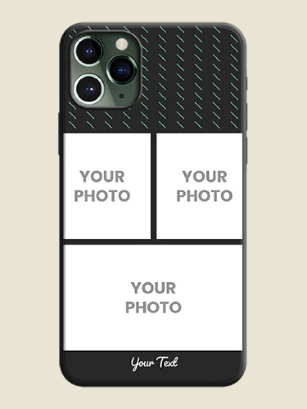 Custom Cross Dotted Pattern with 2 Image Holder  on Personalised Space Black Soft Matte Cases - iPhone 11 Pro - alternate view
