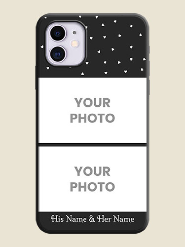 Custom Miniature Love Symbols with Name on Space Black Custom Soft Matte Back Cover - iPhone 11 - alternate view