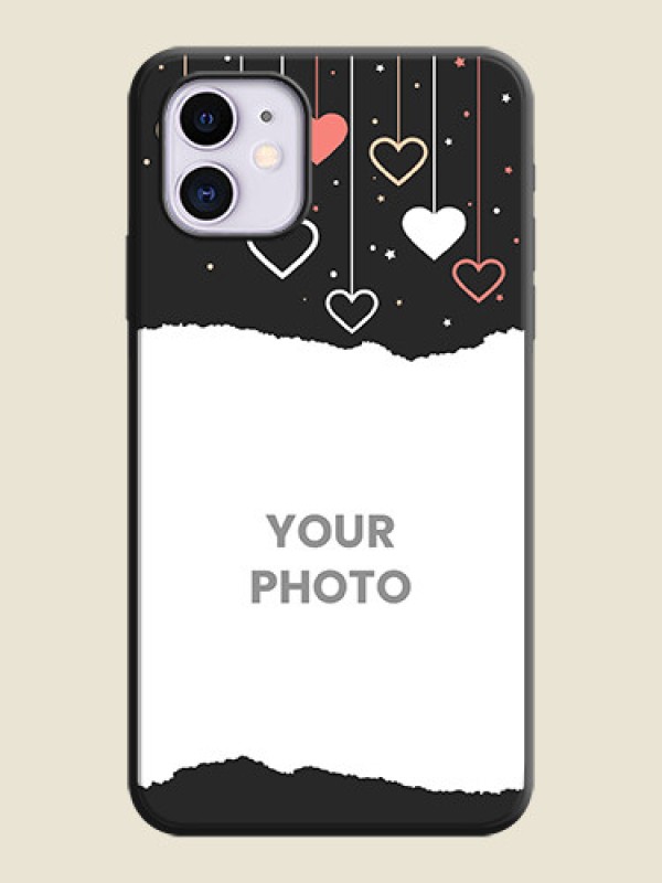 Custom Love Hangings with Splash Wave Picture on Space Black Custom Soft Matte Phone Back Cover - iPhone 11 - alternate view