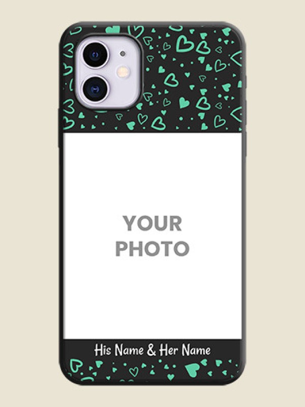Custom Sea Green Indefinite Love Pattern - Photo on Space Black Soft Matte Mobile Cover - iPhone 11 - alternate view