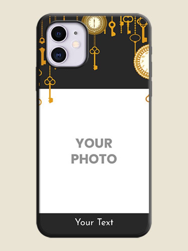 Custom Decorative Design with Text on Space Black Custom Soft Matte Back Cover - iPhone 11 - alternate view